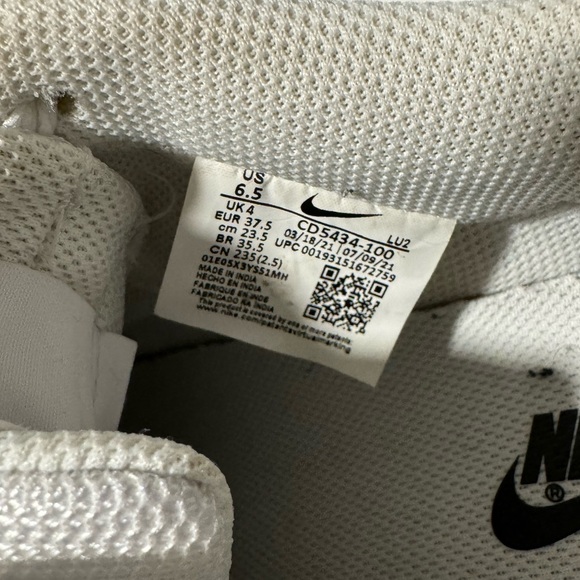 Nike Court Vision Low CD5434100 Women’s Low Top Sneakers White Size 6.5 - Picture 4 of 8